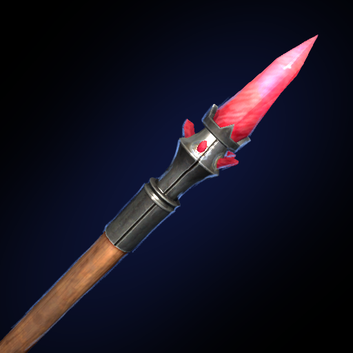Blood Staff - a magic staff tipped with a crimson crystal blade in Fractured: Conquest